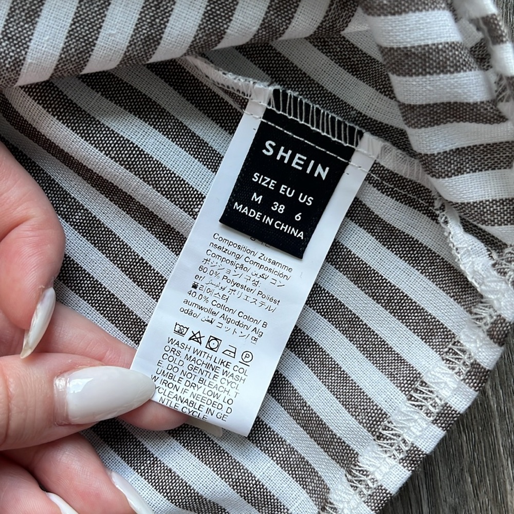 🤎3/$22🤎 NWOT SHEIN Brown and White Halter Tank Top - Picture 4 of 4